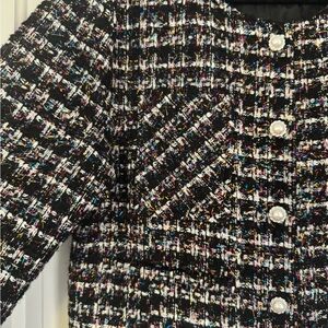 Bagatelle Multicolor Tweed Blazer with Pearl Buttons